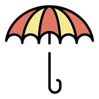 vetor de contorno de cor de ícone de guarda-chuva retrô