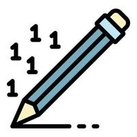 caneta escrevendo ícone de relatório de dinheiro vetor de contorno de cor