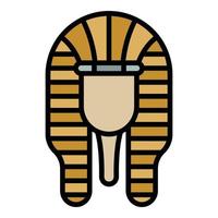 vetor de contorno de cor de ícone de faraó tutancâmon