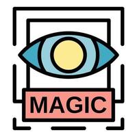 vetor de contorno de cor de ícone de olho mágico