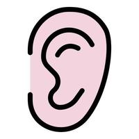 vetor de contorno de cor de ícone de orelha