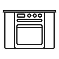 vetor de contorno do ícone de fogão de cozinha. design de interiores