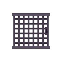 vetor isolado plano do ícone do portão da barra da prisão