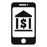 vetor simples de ícone de banco online. Pagamento móvel