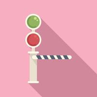 vetor plano de ícone de barreira de semáforos. estrada de trem