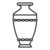 vetor de contorno de ícone de ânfora de exposição. vaso antigo