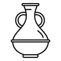 vetor de contorno de ícone de ânfora clássico. vaso grego