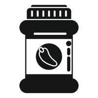 vetor simples de ícone de pimenta enlatada. picles de comida