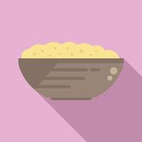 mash batata tigela ícone vector plana. prato de comida