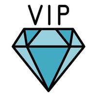 vetor de contorno de cor de ícone de diamante vip