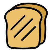 vetor de contorno de cor de ícone de pão branco