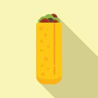vetor plana de ícone de taco vegetal. comida mexicana