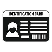 vetor simples do ícone do cartão de identificação. nome de identidade