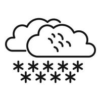 vetor de contorno de ícone de nuvem nevando. previsão de chuva