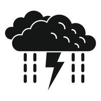 vetor simples de ícone de tempestade de chuva. previsão de nuvem