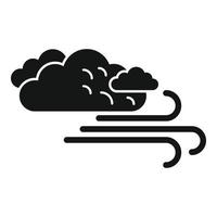 vetor simples de ícone de nuvem de vento de tempestade. previsão de chuva