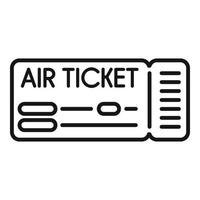 vetor de contorno do ícone do bilhete de avião. passagem de avião