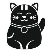 vetor simples de ícone de gato sortudo de dinheiro. neko maneki