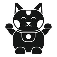 vetor simples de ícone de gato sortudo engraçado. fortuna do japão