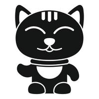 vetor simples do ícone do gato da sorte. maneki japão