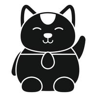 vetor simples do ícone do gato da sorte da moeda. japão neko