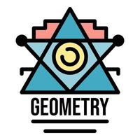 vetor de contorno de cor de ícone de alquimia de geometria