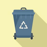 Recicle o vetor plano do ícone do saco de lixo. comida lixo
