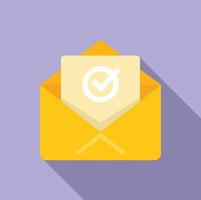 vetor plano de ícone de correio aprovado. qualidade do negócio