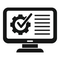 vetor simples do ícone do monitor da perícia. especialista em qualidade