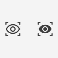 sinal de símbolo de conjunto de vetores de ícone de varredura ocular