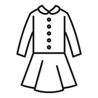 vetor de contorno de ícone uniforme de vestido escolar. camisa da moda