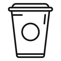 vetor de contorno do ícone da xícara de café da caixa. saco ecológico