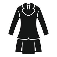 vetor simples do ícone uniforme da menina. terno da moda