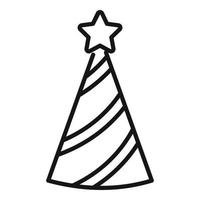 vetor de contorno de ícone de tampa de cone de aniversário. agenda de tarefas