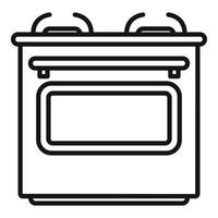 vetor de contorno do ícone de chama de fogão. forno a gás