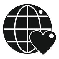 vetor simples de ícone de caridade global. voluntário web
