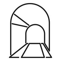 vetor de contorno do ícone de entrada do túnel. estrada de carro