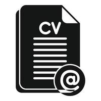 vetor simples de ícone de papel cv online. procura de emprego