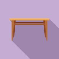 vetor plana de ícone de mesa de cozinha. mesa de madeira