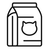 vetor de contorno do ícone do pacote de comida de gato. lanche fofo