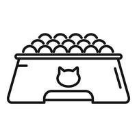 vetor de contorno de ícone de tigela de gato completo. ração para animais de estimação