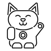 vetor de esboço de ícone de brinquedo de gato sortudo. neko japão