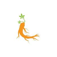 logotipo de design de ilustração vetorial de ícone de ginseng vetor