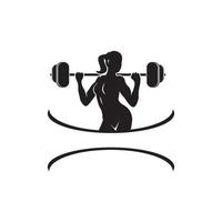 logotipo de fitness e levantamento de peso, símbolo de ilustração vetorial vetor