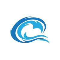 símbolo de onda de água e modelo de logotipo de ícone vetor