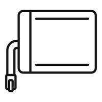 vetor de contorno do ícone da bateria do tablet. tela de serviço
