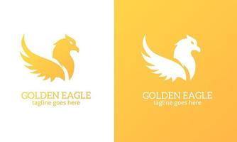 modelo de logotipo de águia dourada com asas simples vetor