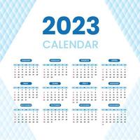 ano de 2023 calendário colorido em fundo branco. modelo de vetor. vetor