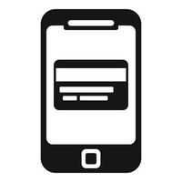 vetor simples de ícone de cartão de banco. telefone online