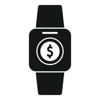 vetor simples de ícone de dinheiro online smartwatch. pagamento em casa